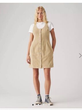 Levi’s Tuli Corduroy Mini Dress Safari Tan size Large